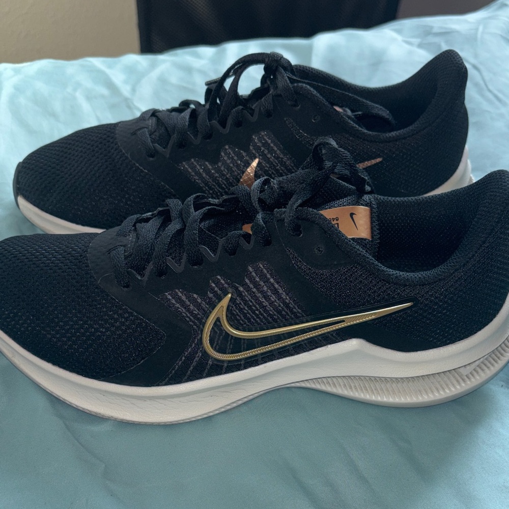 Nike Black and Gold Athletic Shoes